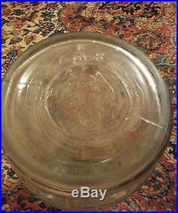 000 Large Clear Glass Barrel Style Wood Handle Pickle Jar 15 Inches Tall