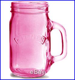 0.4 Litre Kilner Vintage Pink Glass Handle Preserving Storage Drink Beverage Jar