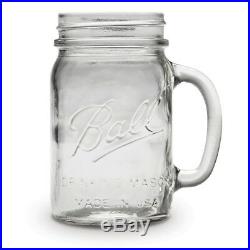 12 Mason Jar With Handle Mug Rustic Bridal Wedding Drinking Clear Glass 16Oz New