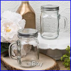 12 Ounce Perfectly Plain Glass Mason Jar with Handle from PartyFairyBox