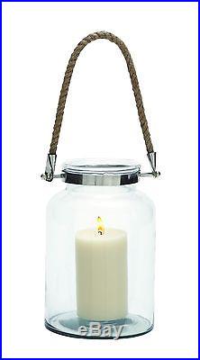 12 Rope Metal Handle Glass Jar Style Candle Holder Candlestick Class Home Decor