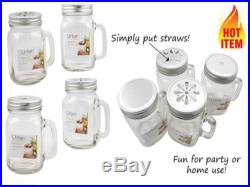 12 x Mason Ball Jars Glass with Lids and Handles Party Home 500ml Wholesale lot