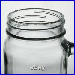 16 Oz Glass Mason Canning Drinking Jar with Handle Bar Beer Restaurant 48 Count