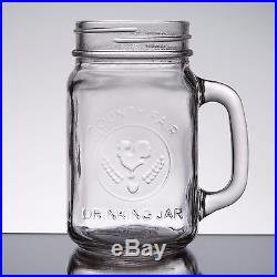 16 oz. Drinking Mason Glass Jar with Handle Bridal Wedding Boba Tea, 24/LOT, BULK