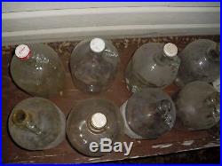 17 Vintage Clear Glass One Gallon Jug Finger Handle Coca Cola Royal Crown Jars
