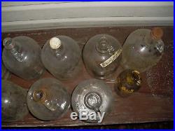 17 Vintage Clear Glass One Gallon Jug Finger Handle Coca Cola Royal Crown Jars