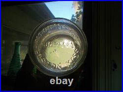 1884 PATENT GLASS PAIL BOSTON CLEAR HAND BLOWN BUCKET SHAPE FRUIT JAR WithHANDLE