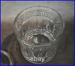 1910-1938 Heisey Glass Greek Key 2 Quart Crushed Fruit Jar with Lariet Lid