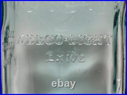 1920's Exide Delco light Embossed glass battery with Handle