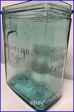 1920's Exide Delco light Embossed glass battery with Handle