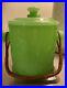 1930’s Fenton Green Jade Art Glass 2 Handled Big Cookies MACAROON JAR