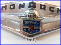 1949 Mercury Monarch Hood Emblem Chrome Crest Ford Canada Vintage 49 Merc Badge