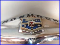 1949 Mercury Monarch Hood Emblem Chrome Crest Ford Canada Vintage 49 Merc Badge