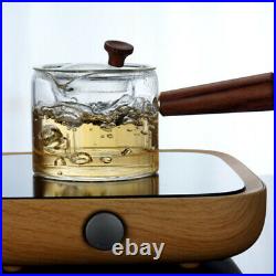 1PC Teapot Heat Resistant Wooden Side Handle Tea Jar for Teahouse Office