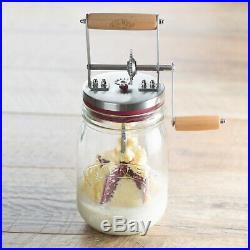 1 Ltr Vintage Kilner Butter Maker Churner Churn Wooden Handle Glass Storage Jar