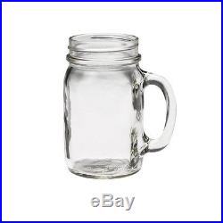 1 Mason Jar With Handle Mug Rustic Bridal Wedding Drinking Glass Clear 16oz New