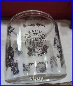 1st Place SYRACUSE OKA KENNEL HERDING GROUP Dog Cookie Glass Jar 1984 LOOK