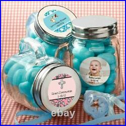 20-96 Personalized Glass Mason Jar Baby Shower Baptism Birthday Party Favors