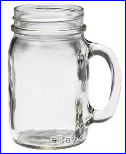(24) Jarden 41702 Golden Harvest 16 oz Glass Mason Jar Drinking Mug w Handle