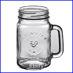24/Pack Mason Jar with Handle 16oz. County Fair Vintage Drinking Jar Wide Mouth