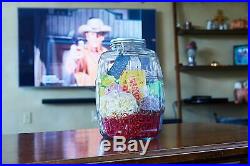 2.5 Gallon Glass Jar W Lid Vintage Pickle Canister Large Handle Clear Urn