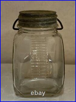 2 Pound Jumbo Brand Peanut Butter Glass Jar With Handle And Zinc LID Gc