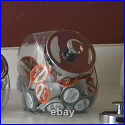 2 SET Penny Candy Glass Jar Storage Container with Lid Chrome 1-Gallon USA