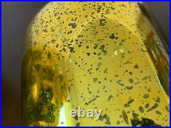 2 VNT Gold Painted Mercury Glass Jug Jar vase bottle Diamond Star Corp 1.5 Gal