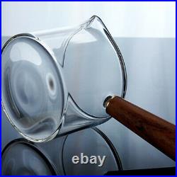 2 pcs Teapot Wooden Side Handle 450ML Glass Tea Jar Kettle for Home