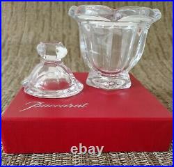 $320 BACCARAT Harcourt Missouri Crystal Sugar Bowl with Lid & Spoon, New