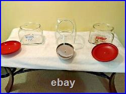 3 GLASS JARS (1) MOON PIE JAR, (1) BUNNY BREAD JAR & (1) PLAIN JAR With LIDS