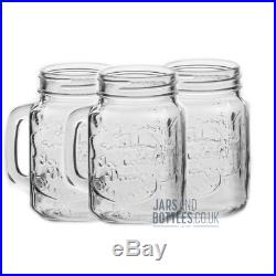 450ml Mason moonshine Jars with handle (Inc Caps and Straws) (Brand New)