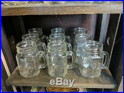 48/CASE 16 Oz Glass Mason COUNTY FAIR Canning Drinking Jar with Handle Wedding