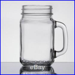 48 CASE 16 Oz Glass Mason Canning Drinking Jar with Handle Bar Beer Restaurant
