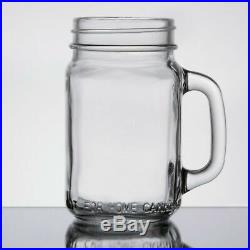 48 Case 16 Oz Glass Mason Canning Drinking Jar with Handle Bar Beer Restau CPS