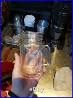 48 Case 16 Oz Glass Mason Canning Drinking Jar with Handle Bar Beer Restau CPS