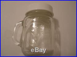 4 Harvest Salt'n Pepper Glass Shaker set Four little Mug Jars w handle