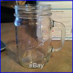 4 Mason Jar With Handle Mug Rustic Bridal Wedding Drinking Clear Glass 24 OZ New