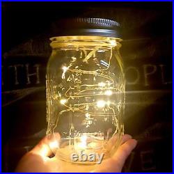 4 Pack Solar Powered Mason Jar Lights(Mason/Handle Included), 20 LED Rechargeable