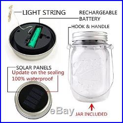 4-Pack Solar Powered Mason Jar Lights Mason Jar & Handle Included5 Colors 10