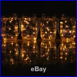 4-Pack Solar-Powered Mason Jar Lights (Mason Jar & Handle Included), 10 Bulbs
