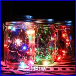 4-Pack Solar Powered Mason Jar Lights (Mason Jar & Handle Included), 5 Colors