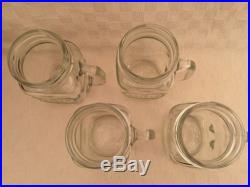 (4) The Kraken Black Spiced Rum Jar Mug Glasses withHandle, Mason Jar Style, Pint
