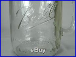 4 Vintage Ball R Mason Handled Drinking Jars-(3) 16 Oz-(1) Rare 22 Oz Widemouth