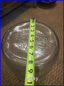 5 Gal. ATKINS Kosher Dill Pickle Mason Jar Glass Jar Wood Handle Vintage adv