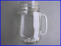 6 16 OZ ICED TEA DRINKING JARS MASON WithHANDLE LIBBEY GLASS 97084