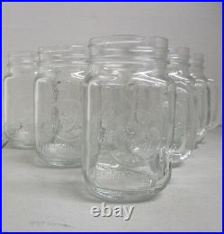 6 County Fair Drinking Jars with Handles, Excellent Condition