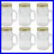 6 Mason Jar With Handle Mug Rustic Bridal Wedding Drinking Desserts Glass 16oz