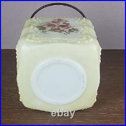 6in Wavecrest Charles F. Monroe Square Cube Glass Billow Opal Ware Biscuit Jar