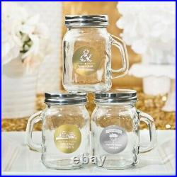 70 Personalized Fillable Glass Mason Jars Wedding Bridal Shower Party Favors